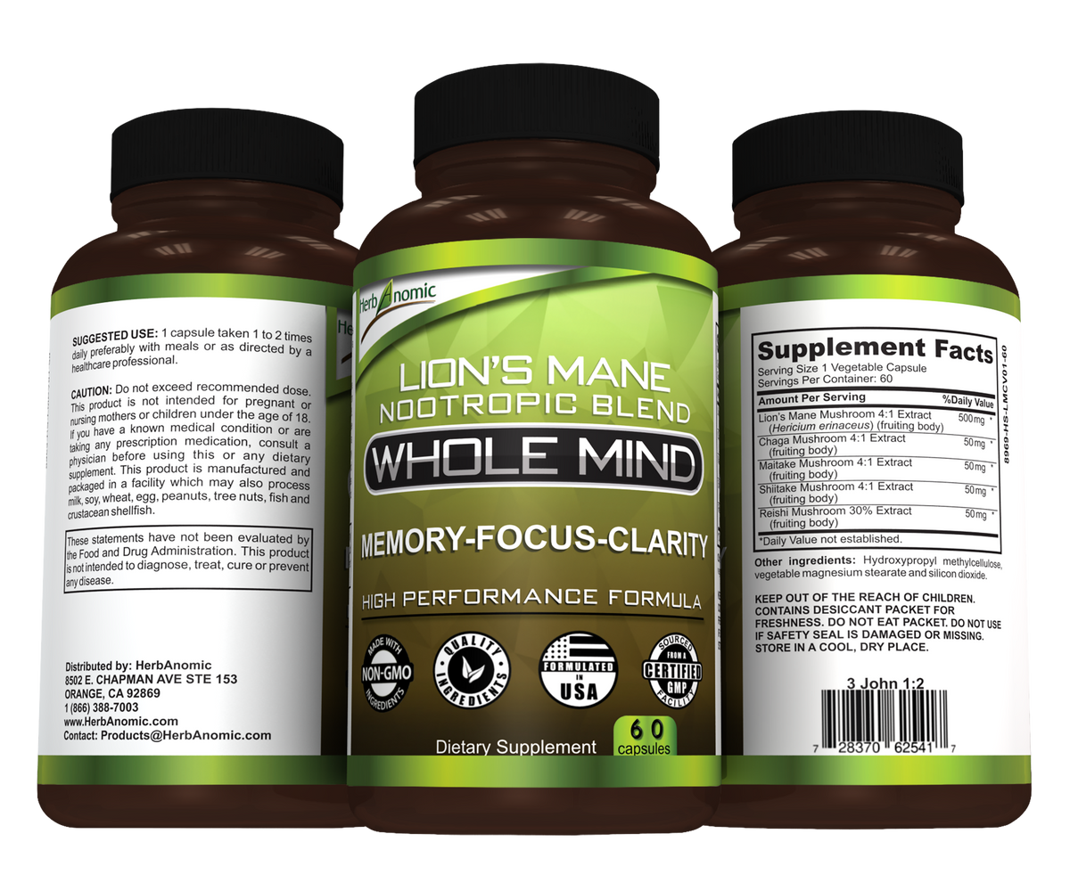 Lion&#39;s Mane WHOLE MIND Nootropic Blend