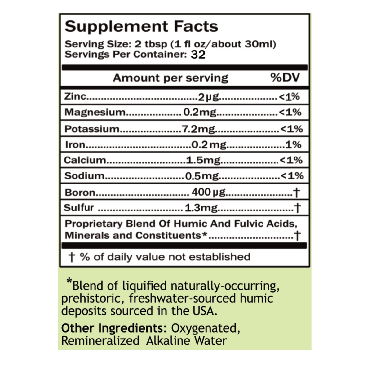 Humic &amp; Fulvic Liquid Trace Mineral Complex